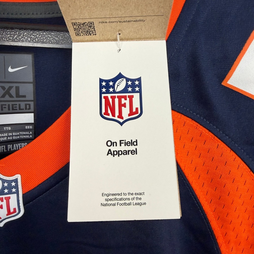 NEW‎ Nike Denver Broncos Javonte Williams 33 On Field Game Jersey Mens XXL Navy - Picture 6 of 12